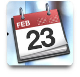 Calendar showing February 23