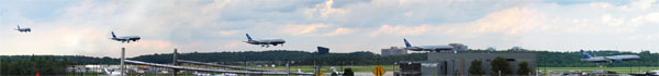 Panorama of Plane Landing