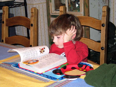 Jack reading a book